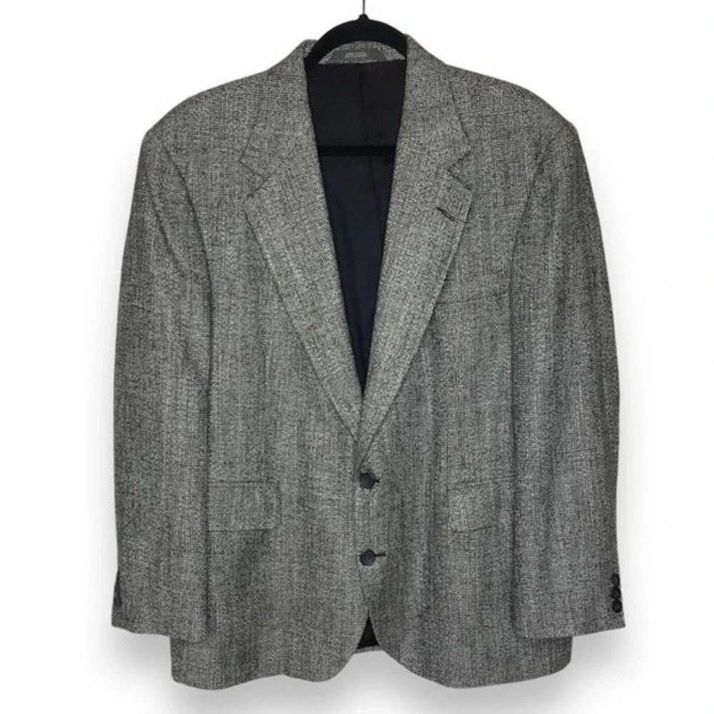 Haggar Imperial Gentlemans Fit Glen Plaid Sport Coat 2 Button Jacket Mens Large
